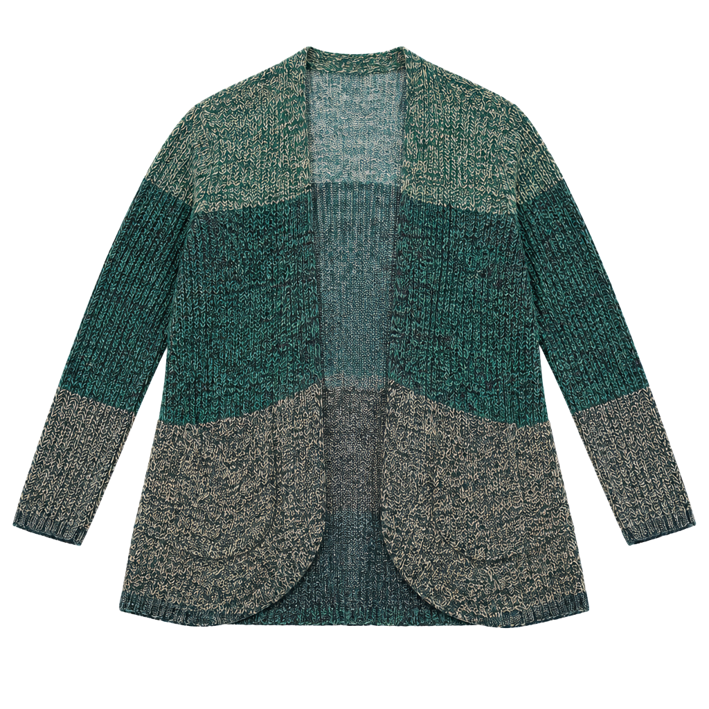 Maurices Open Front Cardigan Size XL Green Multicolored Knit Sweater 1