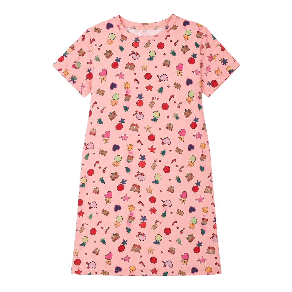 Joyspun Pink Candy Print Short Sleeve Sleep Shirt 1