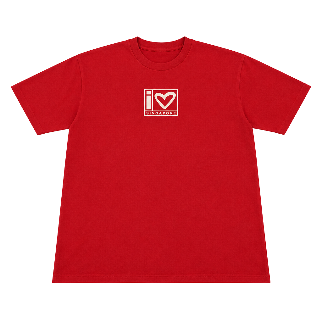 Giordano NDP Tee Size XL Red I Love Singapore Graphic T-Shirt New 1