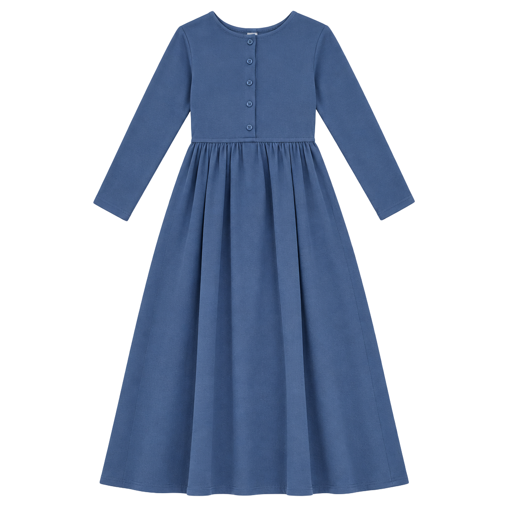 GRACE KARIN Girls Long Sleeve Maxi Dress Size 12 Navy Blue Casual Formal Party Dress 1