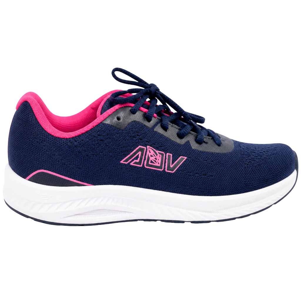 AOV Women's Wide Toe Box Walking Shoes with Arch Support Navy/Pink 1