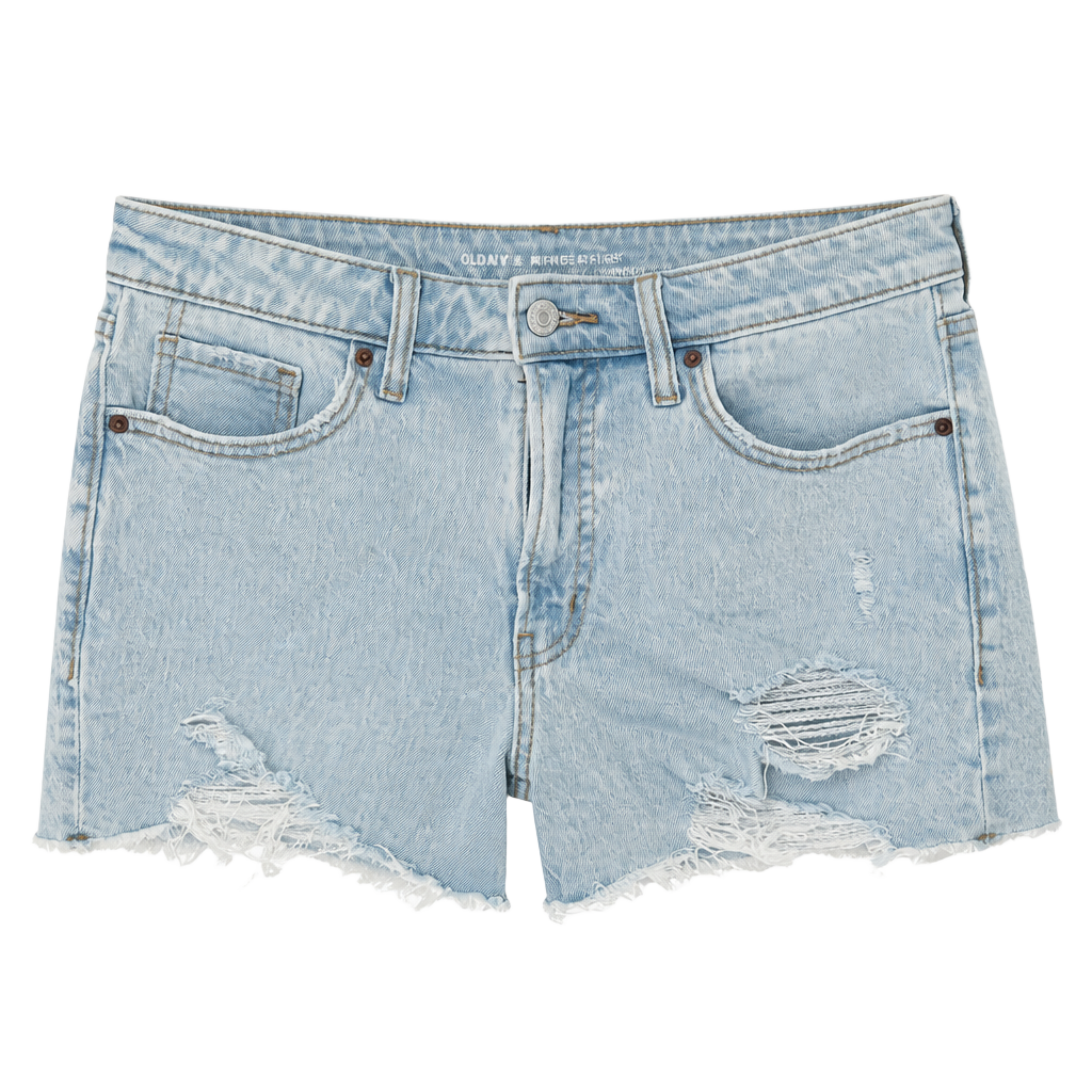 Old Navy High-Rise OG Straight Shorts Size 8 Light Wash Distressed 1