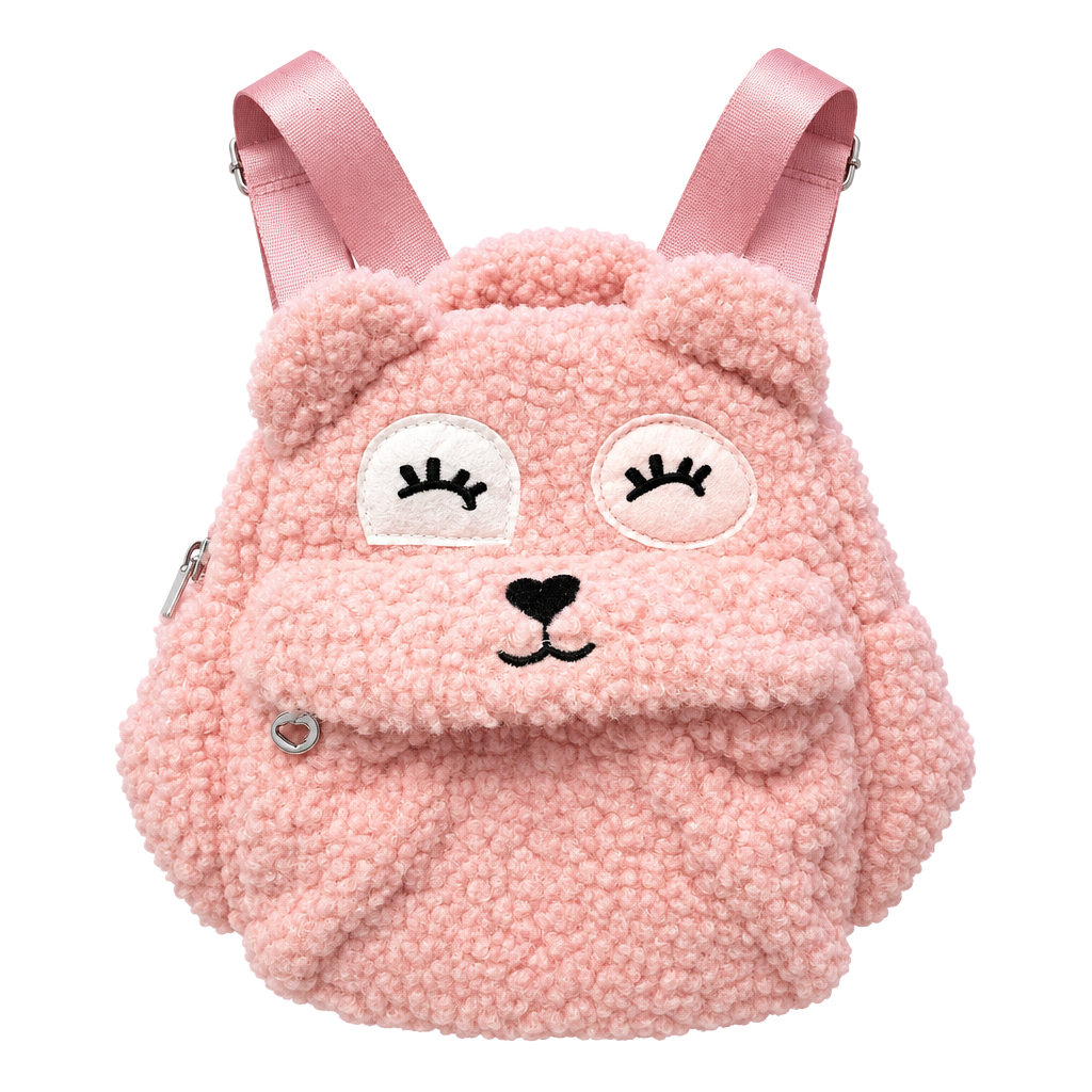 Mayoral Pink Teddy Bear Plush Backpack 1