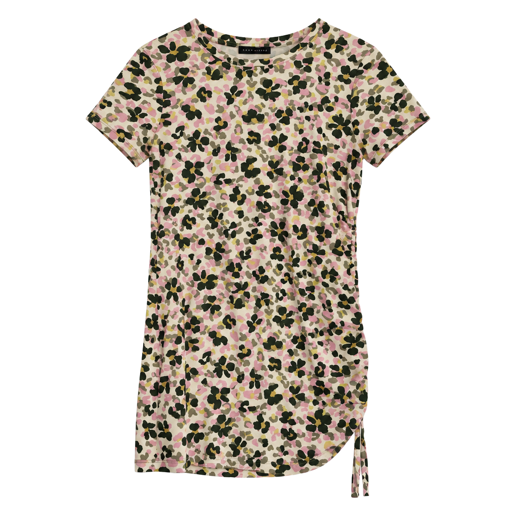 Sanctuary The Drawstring T-Shirt Dress Size S Green Scape Floral Mini 1