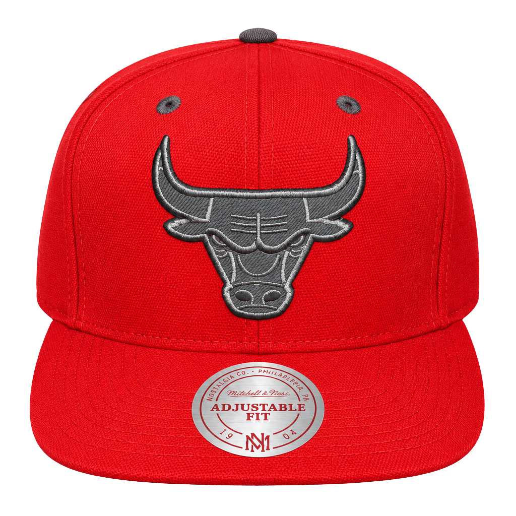 Mitchell & Ness Chicago Bulls Snapback Hat Red Adjustable 1
