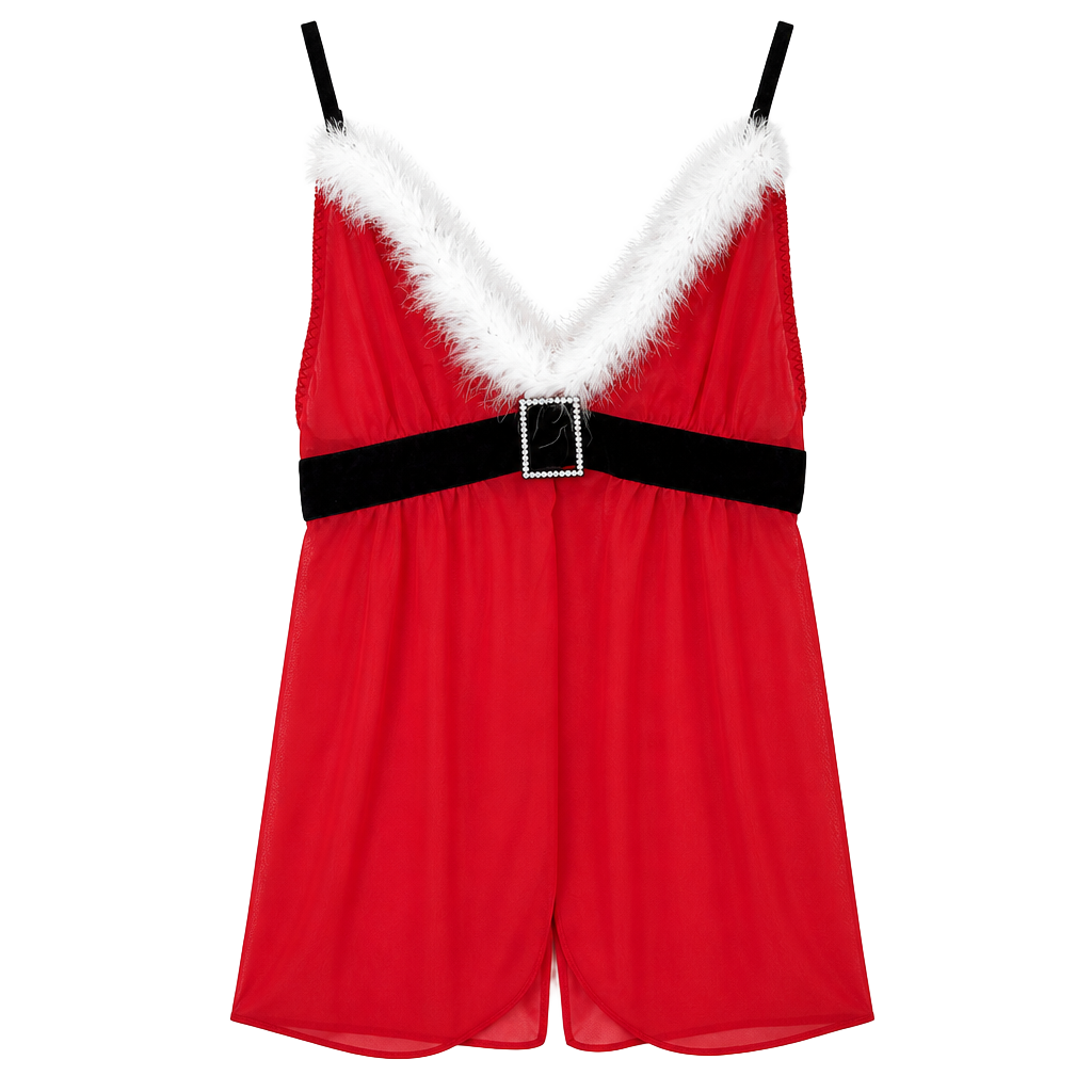 Secret Treasures Santa Babydoll Lingerie Size Medium Red Christmas 1