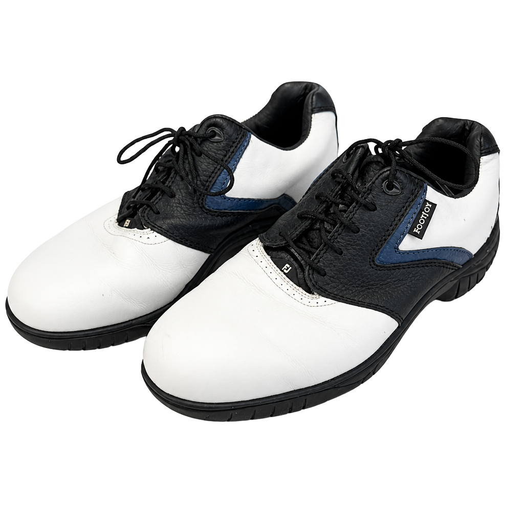 FootJoy MyJoys Custom Saddle Golf Shoes Black White Men's 10.5M 54210 1
