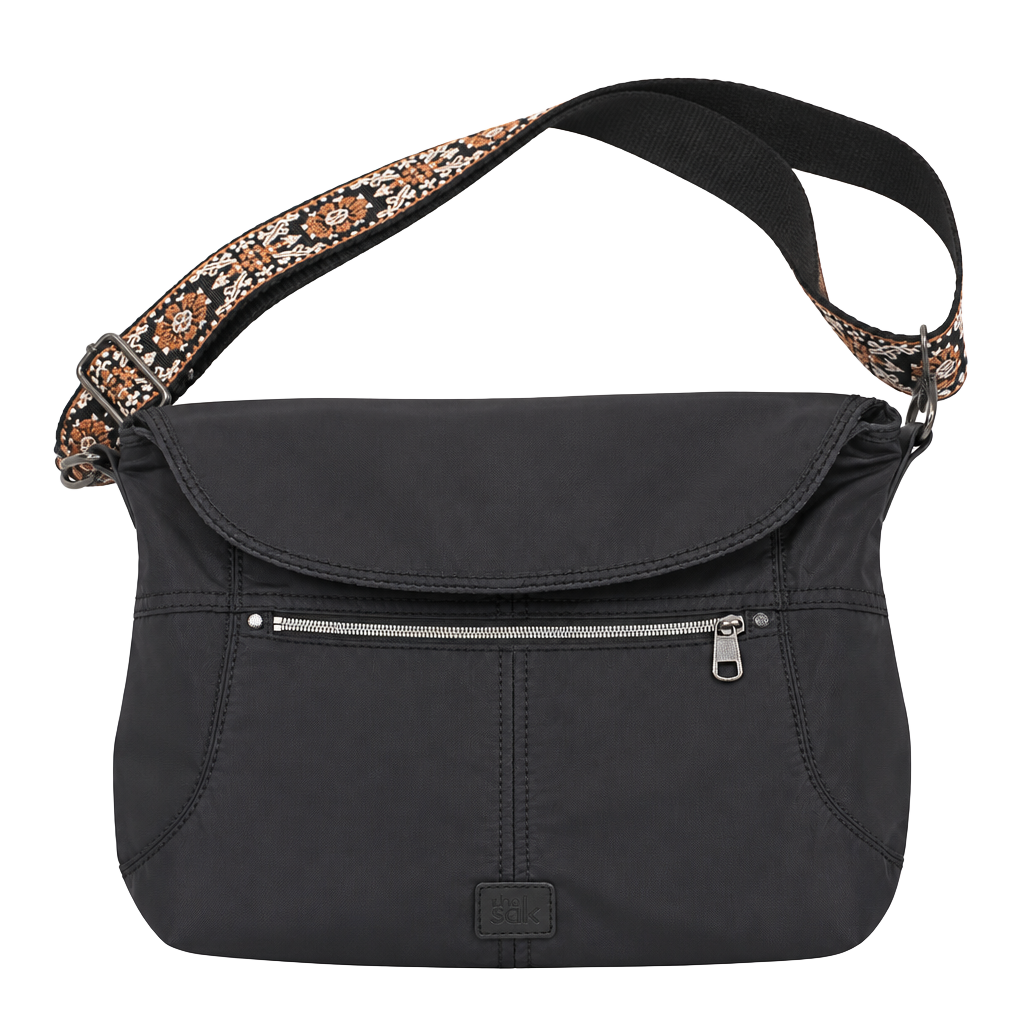The Sak Esperato Nylon Crossbody Bag Black Patterned Strap 1