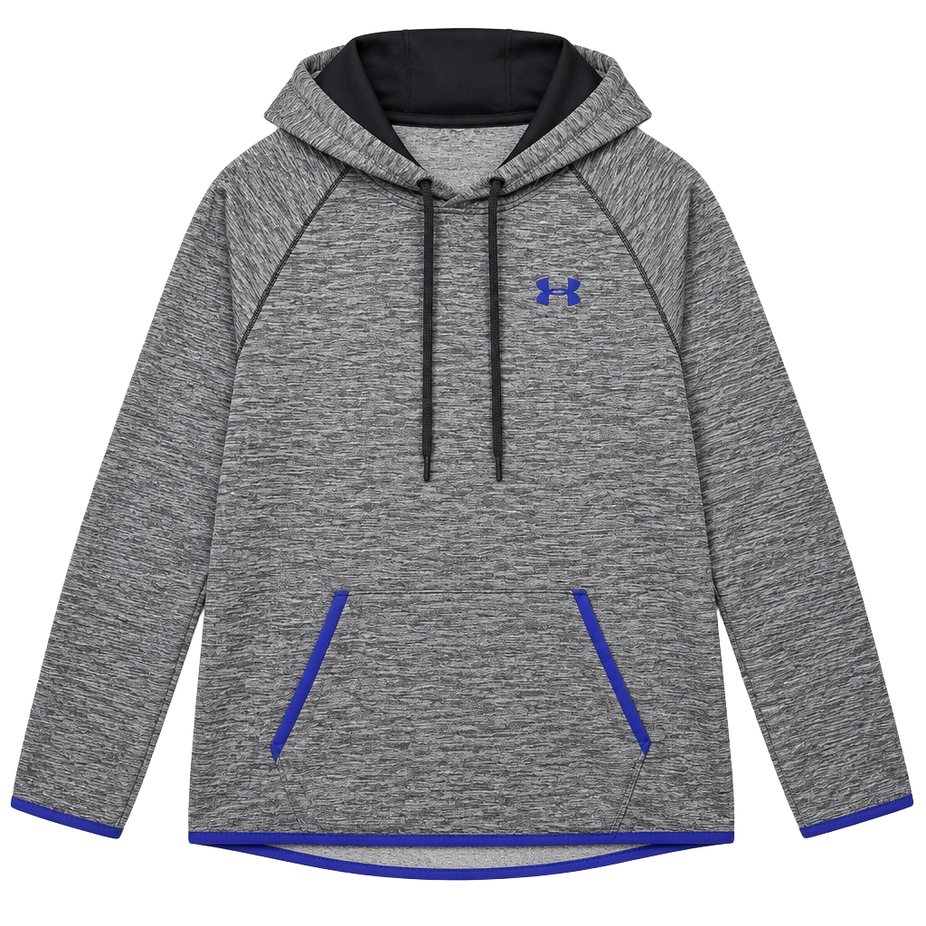 Under Armour ColdGear Hoodie Size LG/G Gray Purple Fleece Pullover 1