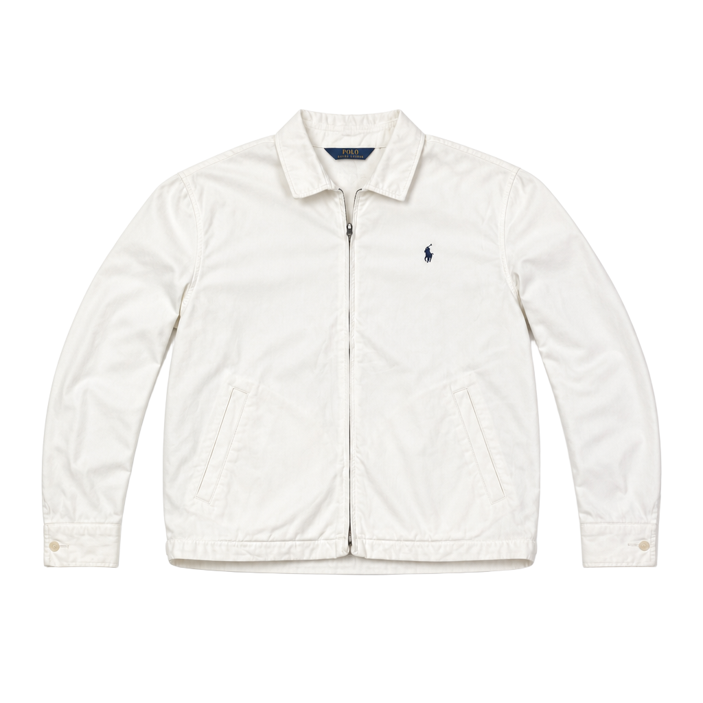 Vintage Polo Ralph Lauren White Cotton Harrington Windbreaker Jacket 1