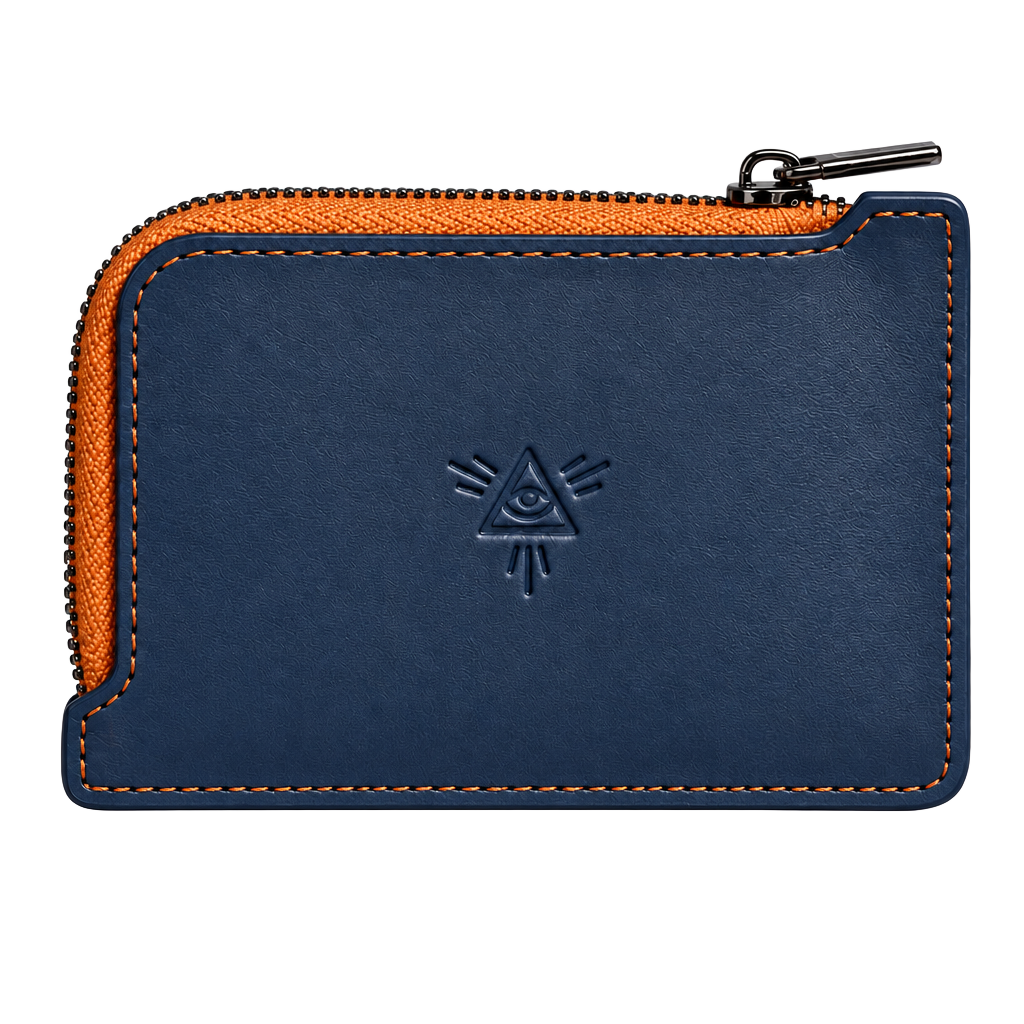 Origami Owl “One World Undivided” Leather Zip Card Wallet Blue 1