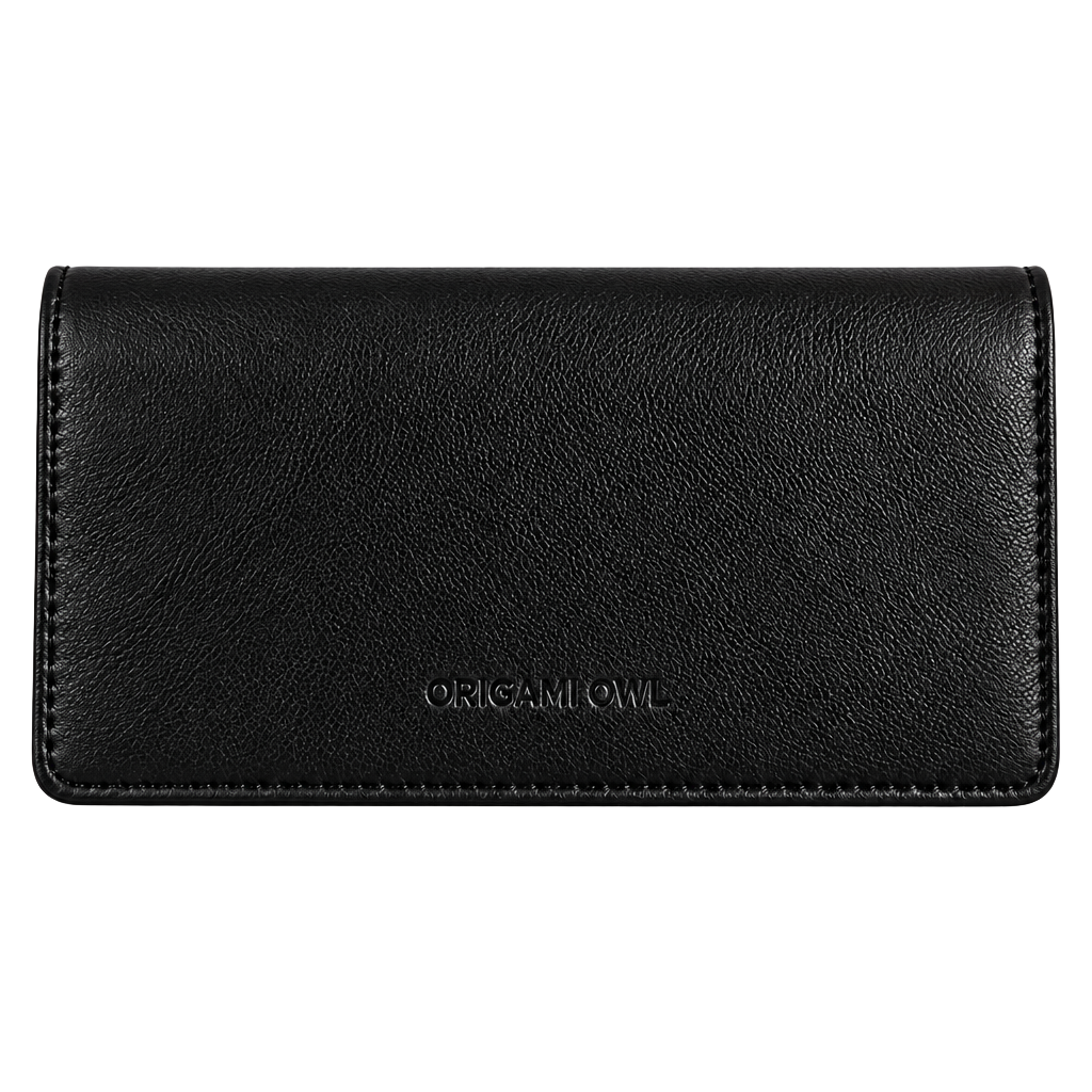 Origami Owl Black Faux Leather Wallet 1