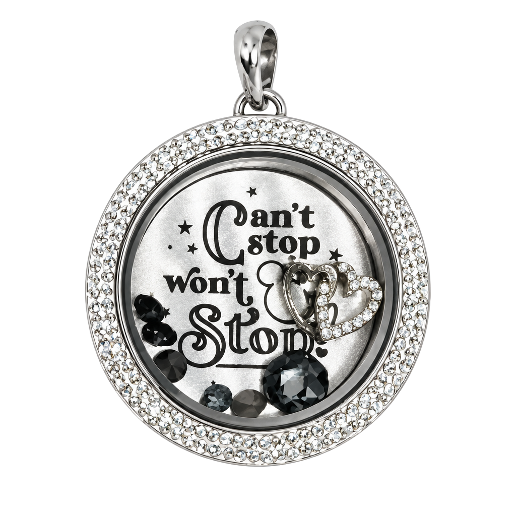 Origami Owl Large Twist Locket w/plate, charms & stardust 1