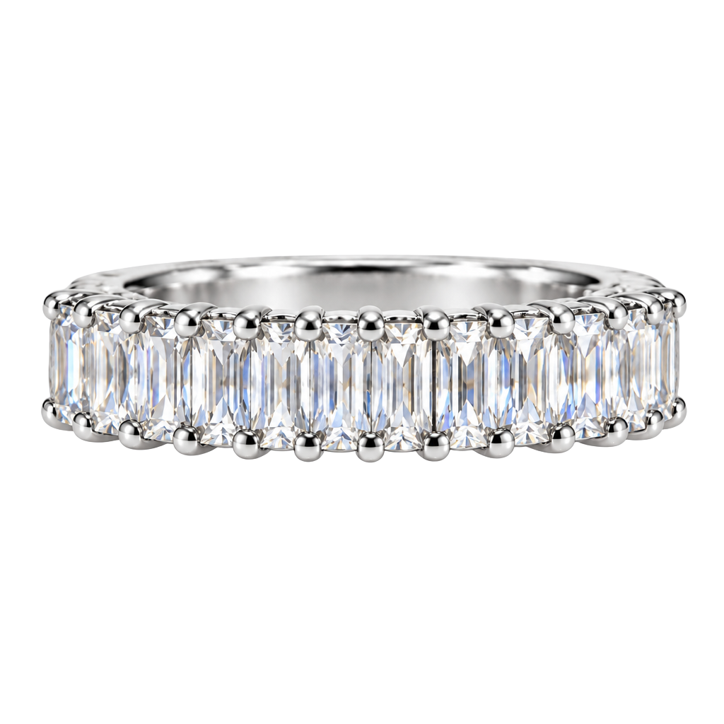 Origami Owl Crystal Baguette Cut Eternity Ring Size 10 Silver Tone 1