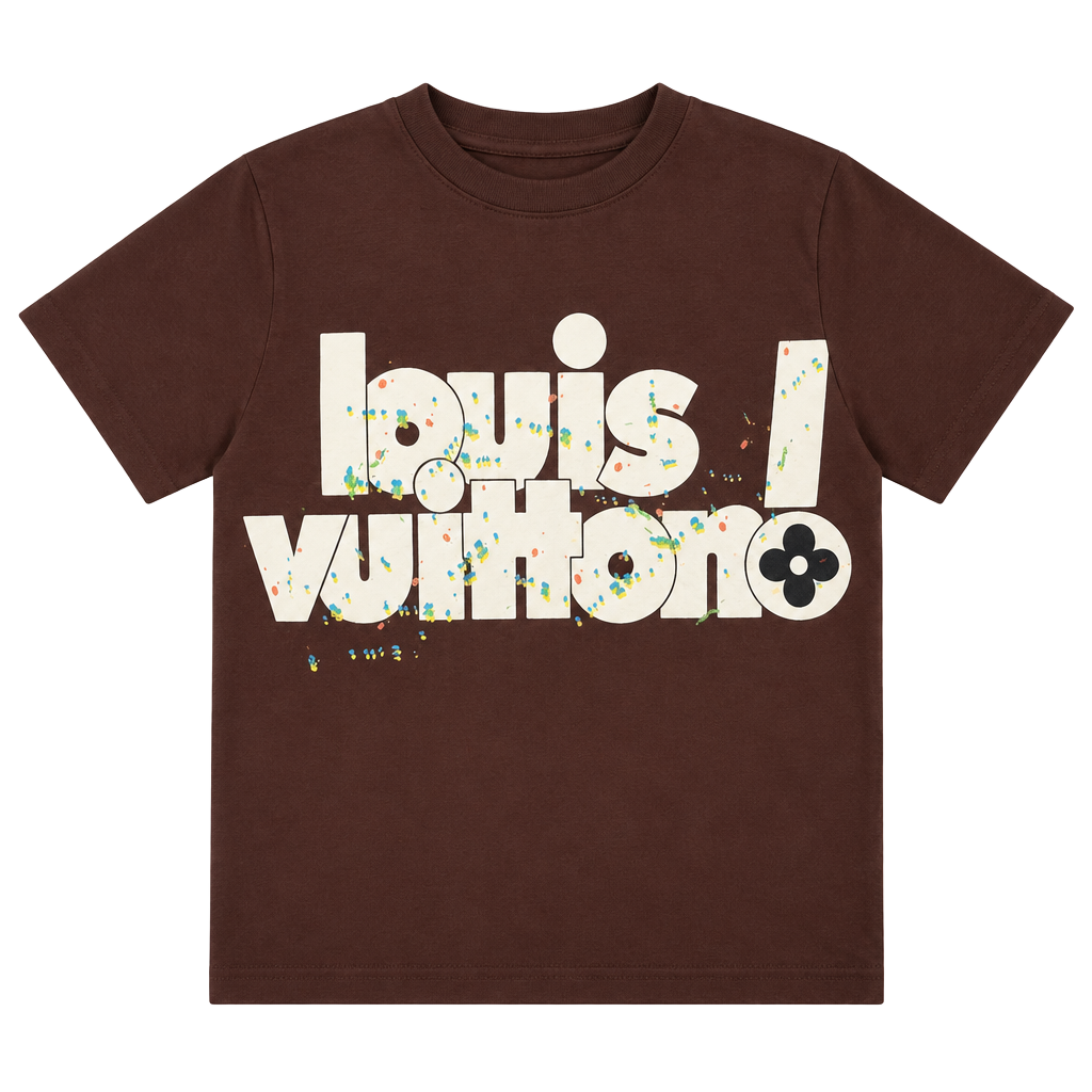 Louis Vuitton T-Shirt Size L Brown Logo Print 1