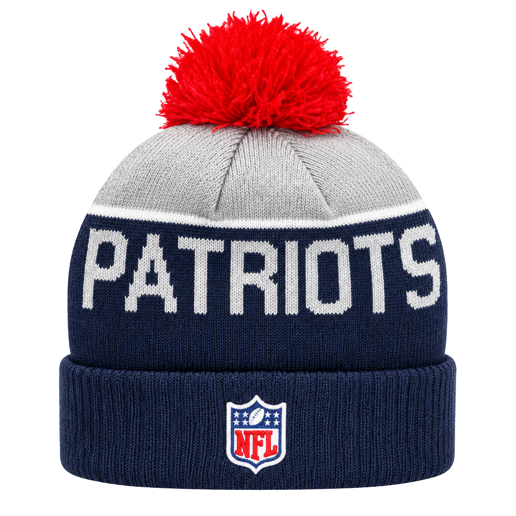 New Era New England Patriots Knit Beanie Hat Pom Pom 1
