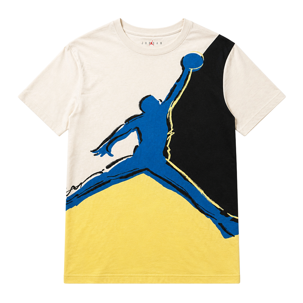 Jordan Jumpman Graphic Logo Colorblock T-Shirt White Blue Yellow Boys XL 1