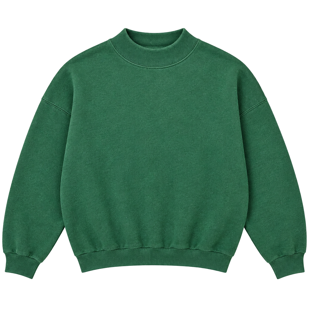 Pluma Mock Neck Sweatshirt Size L Green Heavyweight Made In USA 1