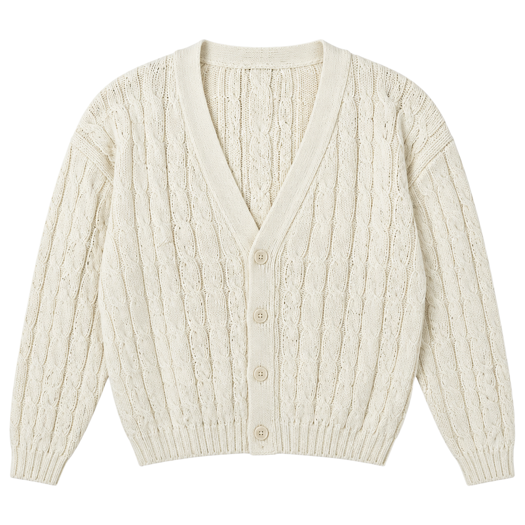 United Colors Of Benetton Cable Knit Cardigan Cream 1