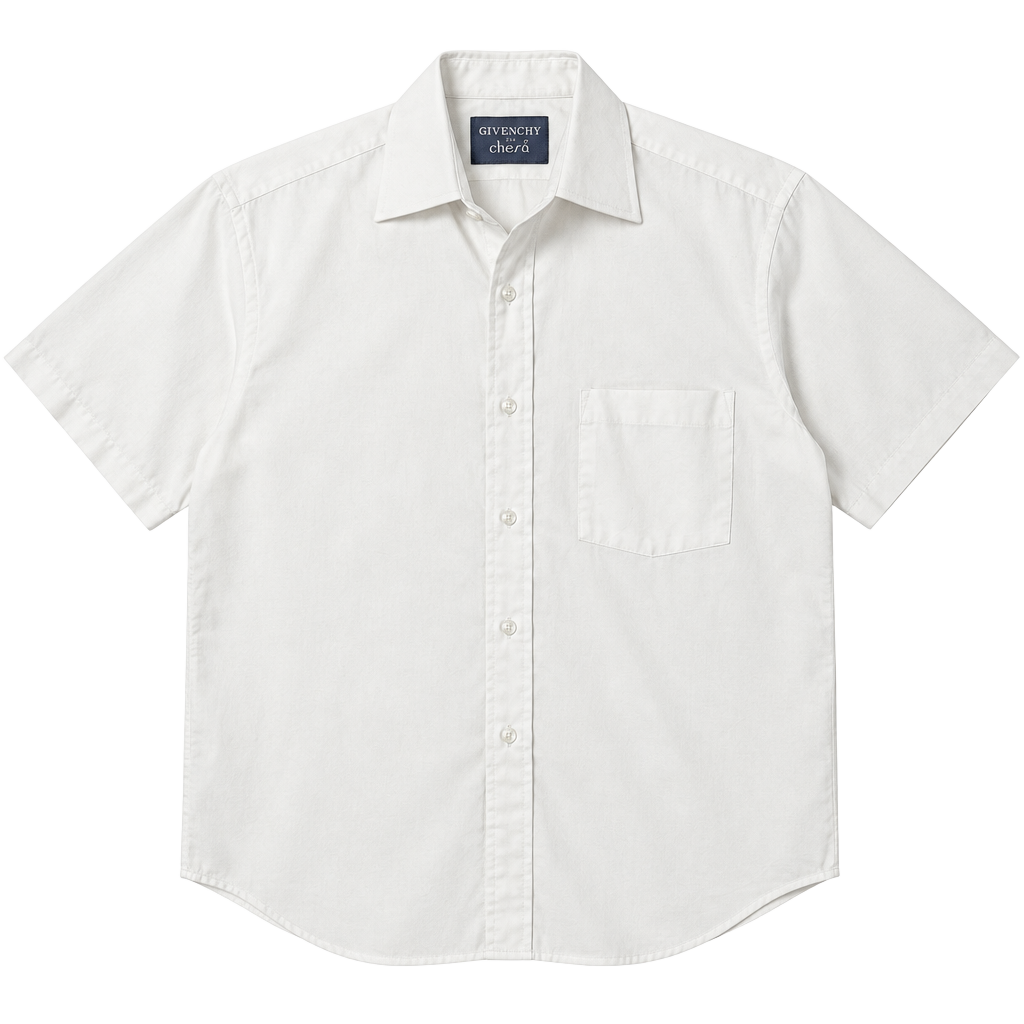 GIVENCHY for Chesa White Short Sleeve Button Down Shirt Made in Korea 1