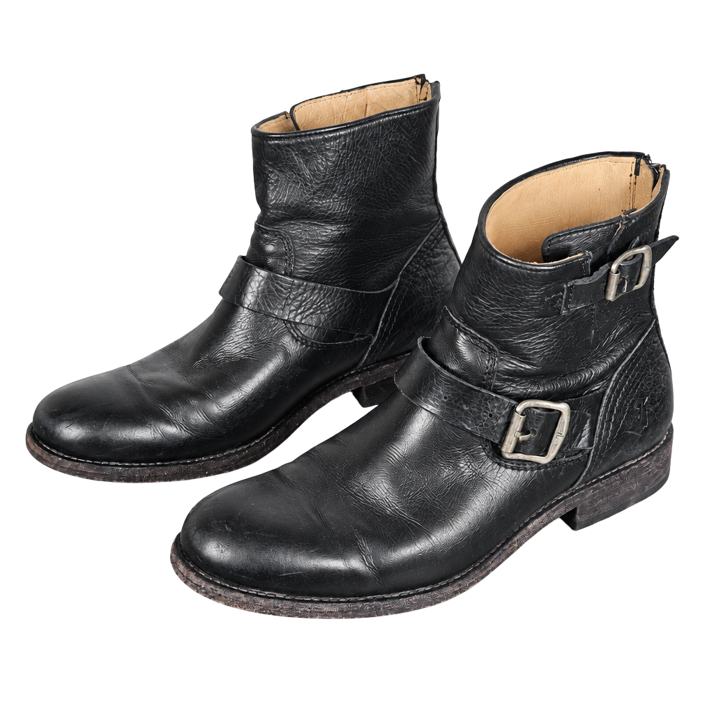 Frye Vicky 6 Inch Harness Leather Motorcycle Engineer Boots 8.5D Black 1