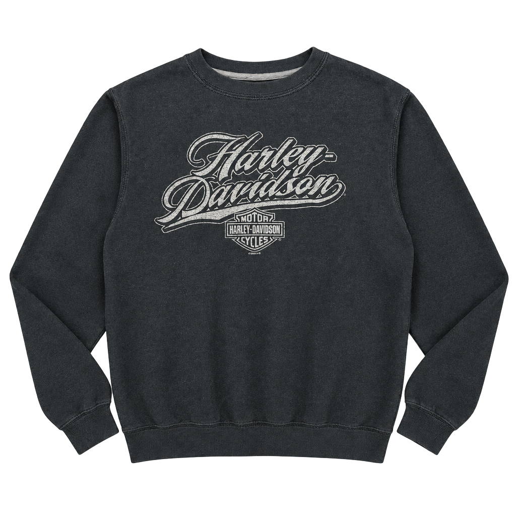 Harley-Davidson Crewneck Sweatshirt Size L Black Mad River Ohio 1