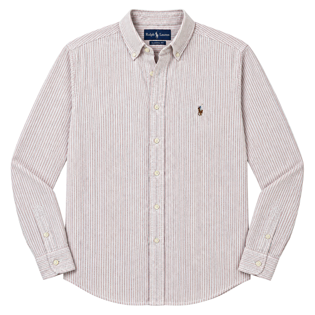 Ralph Lauren Flesh Pony Striped Button Down Shirt 1