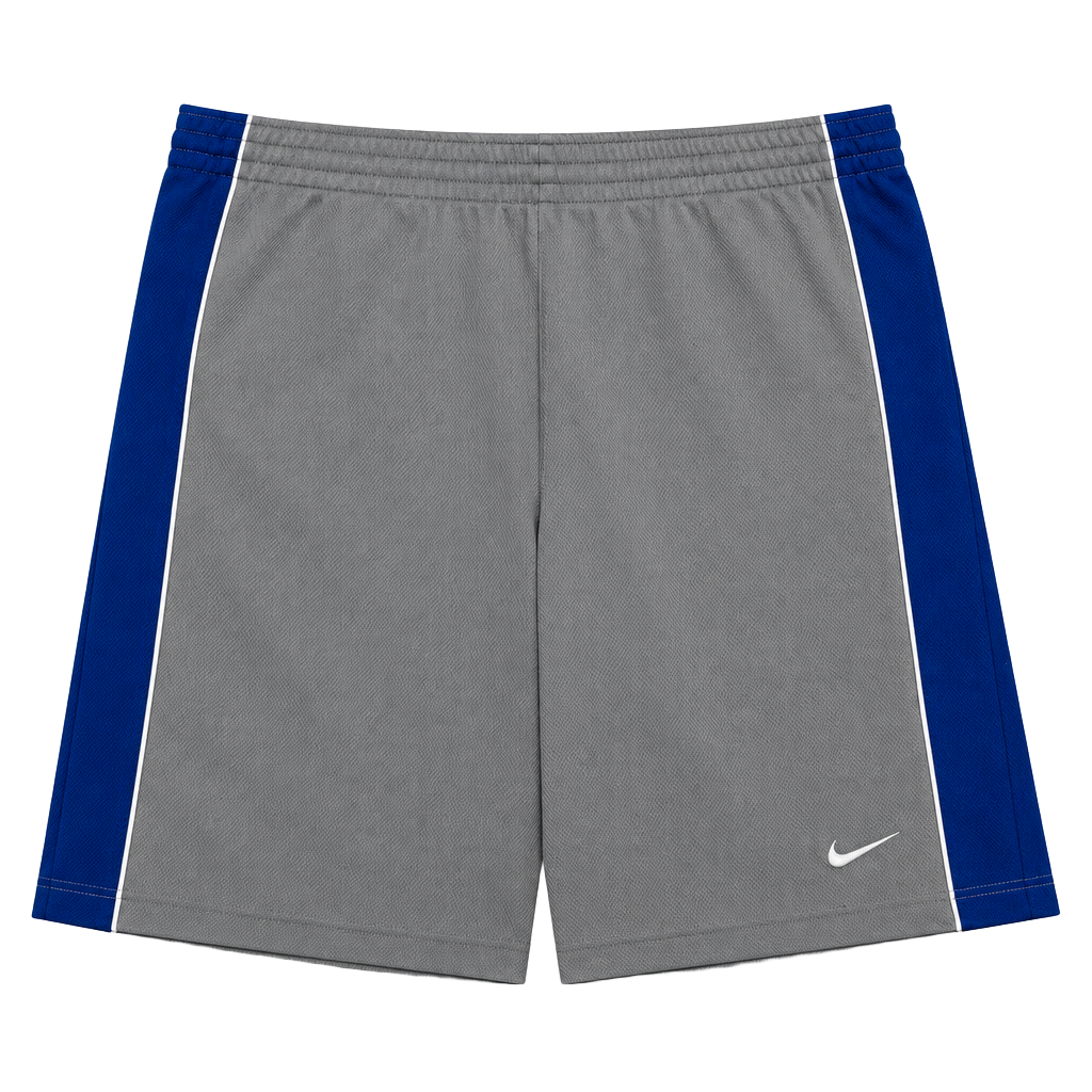 Y2K Baggy Nike Basketball Shorts Size XL Grey Blue Athletic Mesh 1