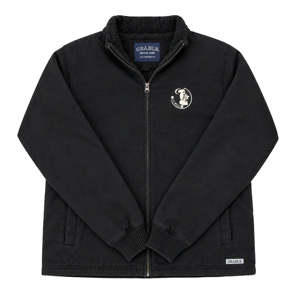 Crable Full Zip Jacket Size M Black Fleece Lined Logo 1