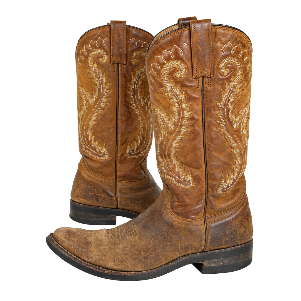 Botas Jaca Western Cowboy Boots Tan Leather 1