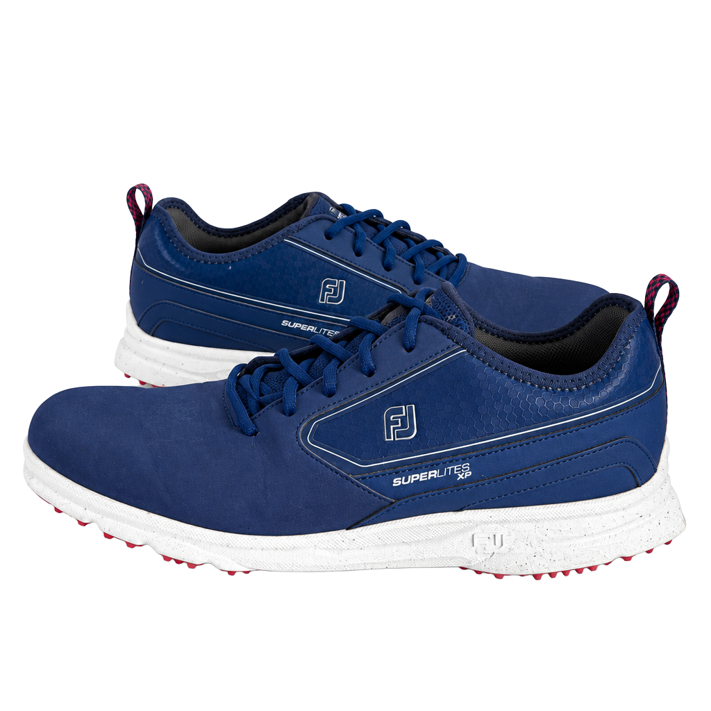 FootJoy SuperLites XP Golf Shoes Navy Blue Red Spikeless 1