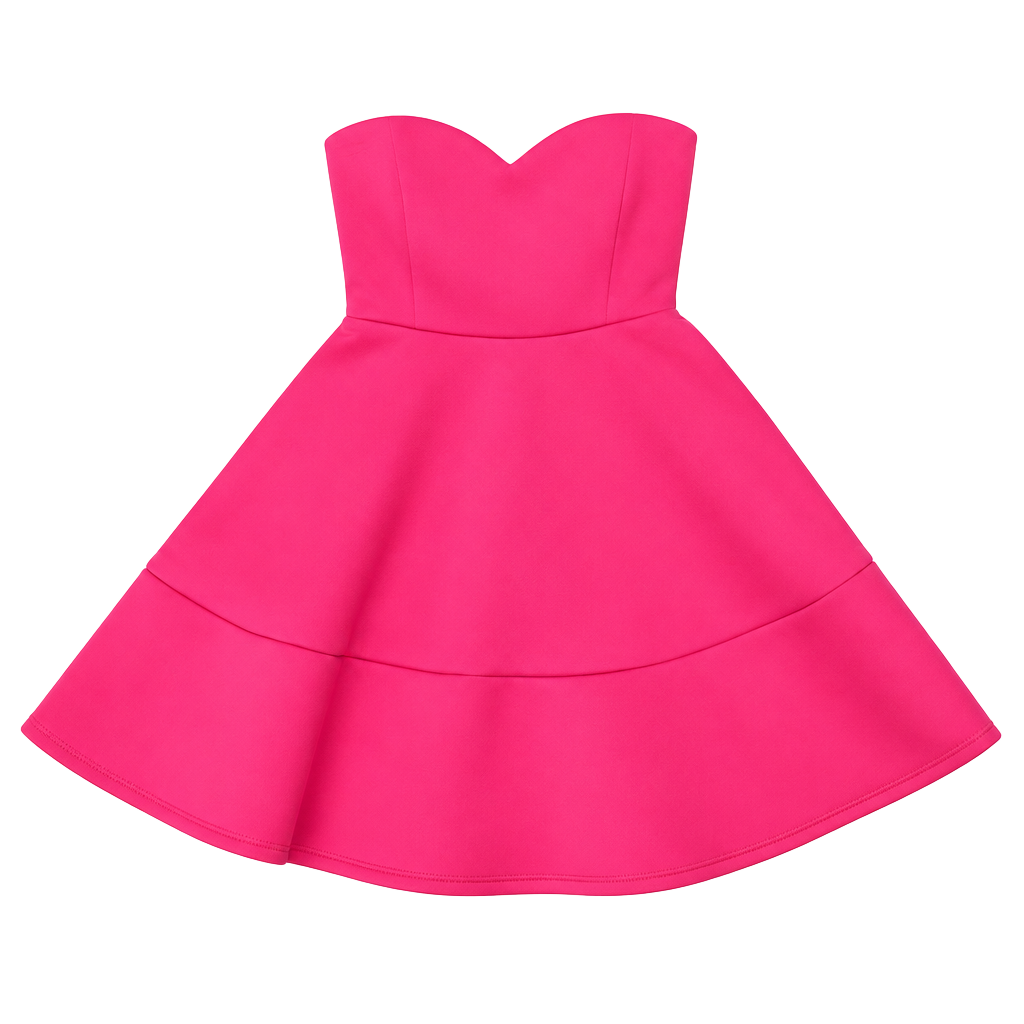 Windsor Strapless Flare Mini Dress Size M Hot Pink 1