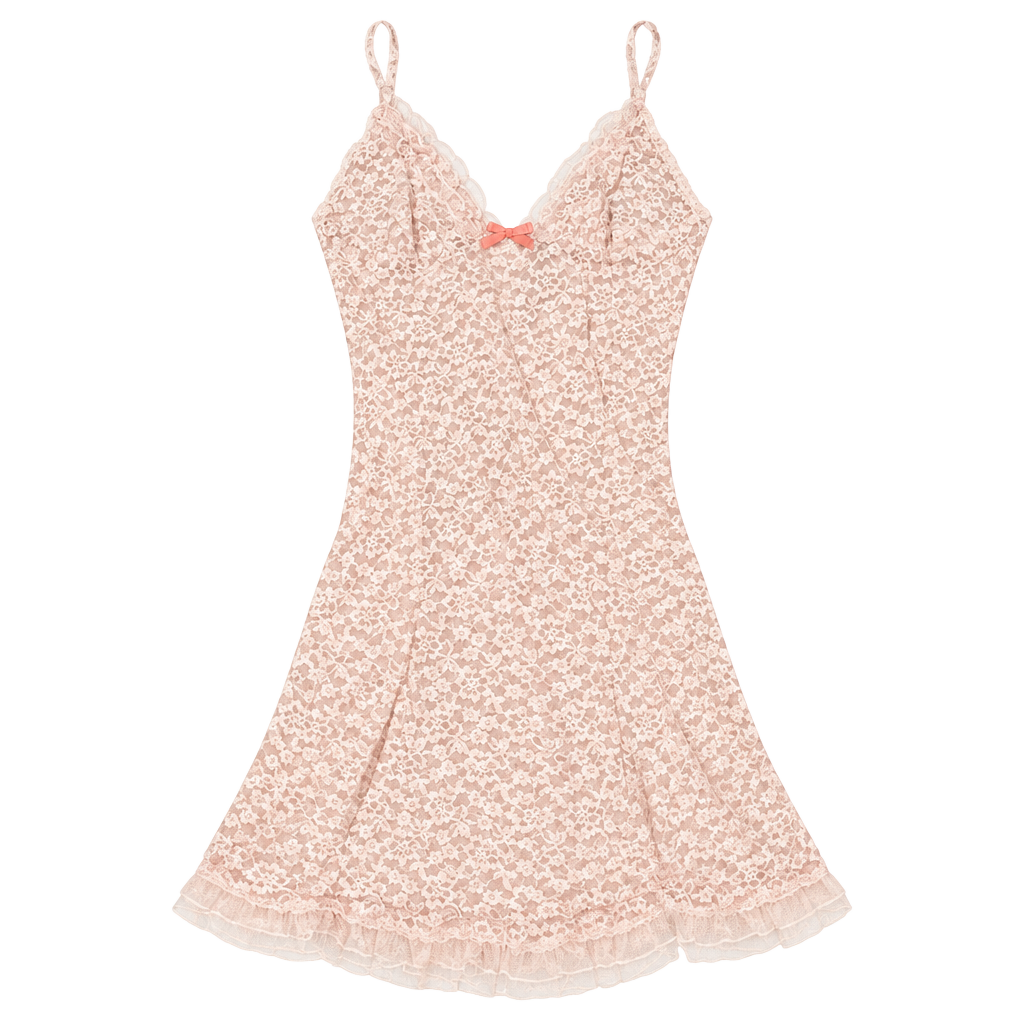 Victoria's Secret Pink Lace Slip Dress Size L Pink Lace Mini Dress 1