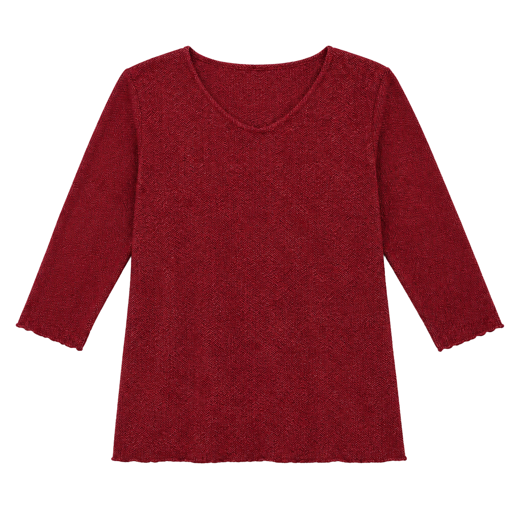 100% Rayon Red Knit Sweater - M 1