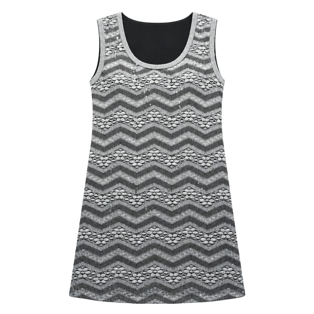 BKE Gray Ombré Lace Sequin Tank Top XL | Chevron Lace Boho Y2K Layering Tank 1