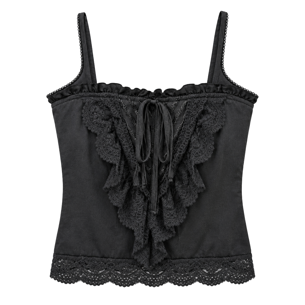 And Now This Camisole Size XS Black Lace Babydoll Cami Top 1