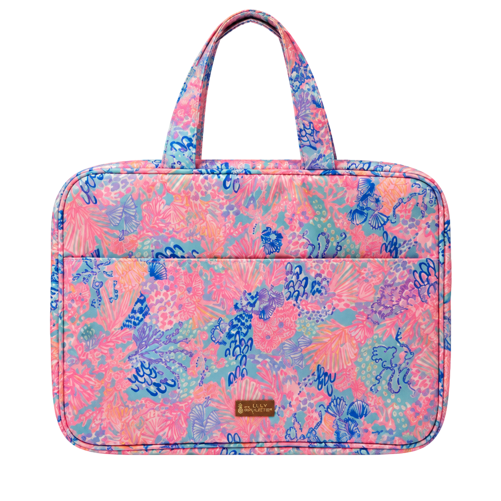 Lilly Pulitzer Garment Bag Pink Multi Floral Travel Briefcase 1