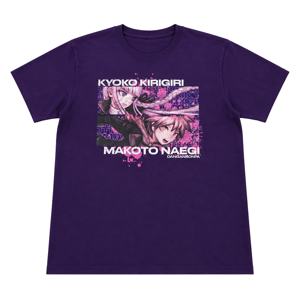 Danganronpa T-Shirt Size XL Purple Kyoko Kirigiri Makoto Naegi Anime 1