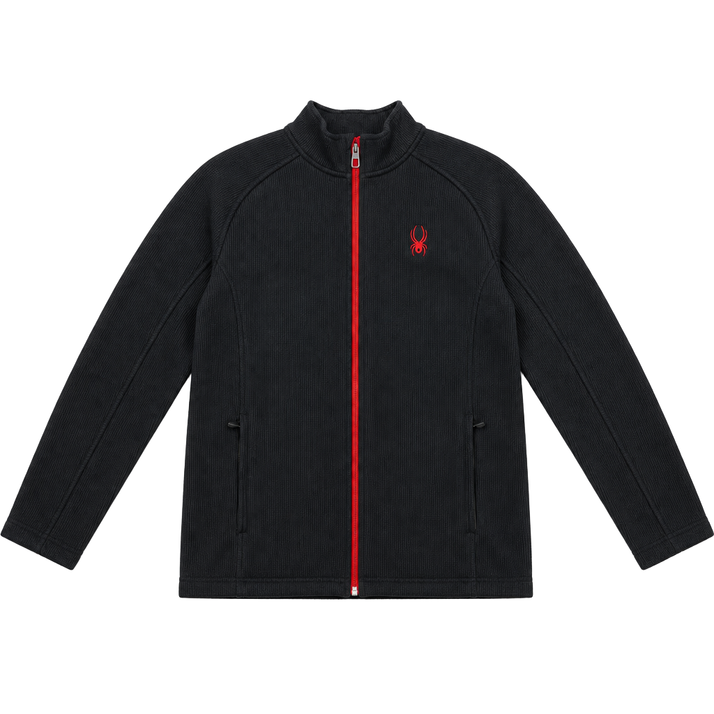 Spyder Full Zip Jacket Size XXL Black Red Fleece Sweater 1