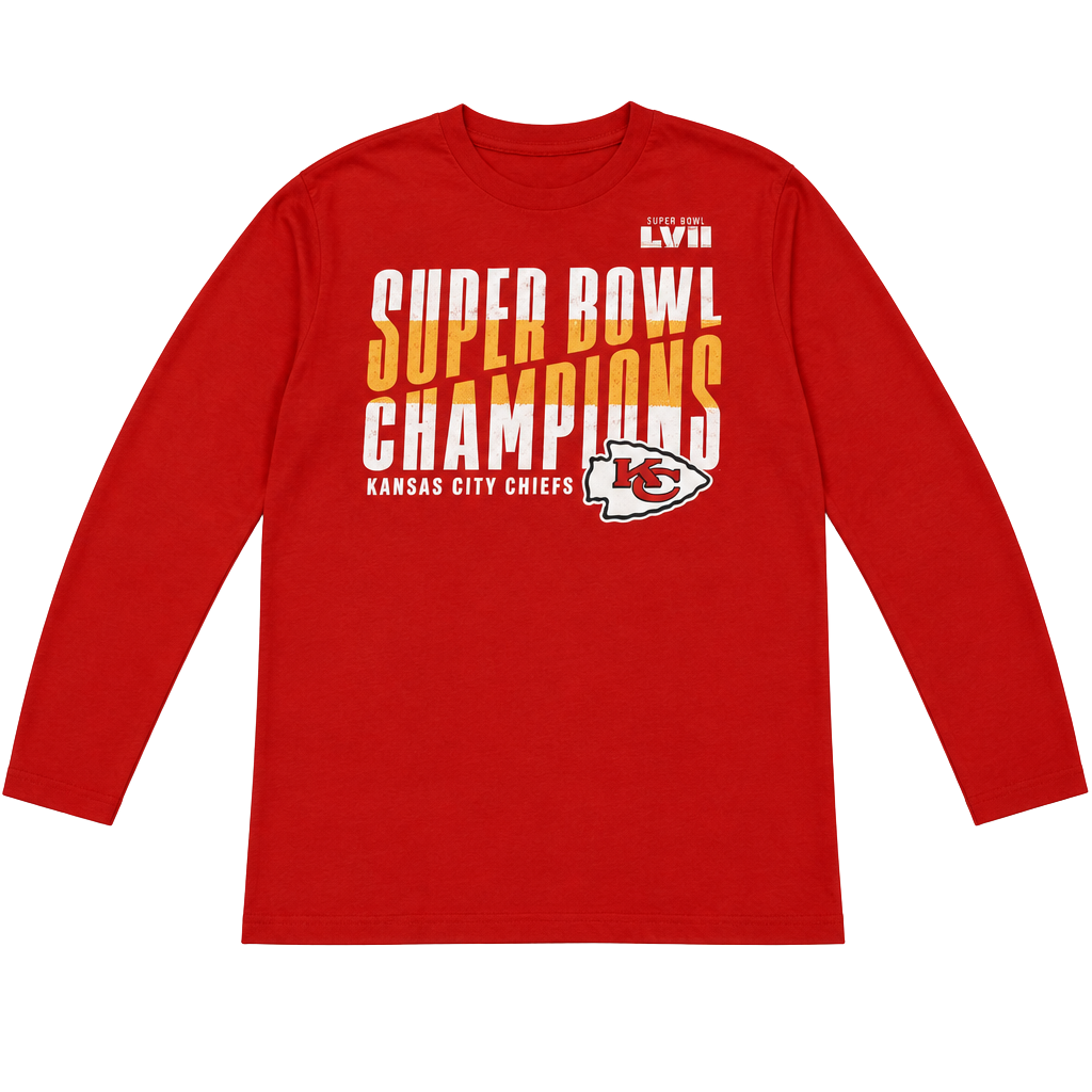 NFL Kansas City Chiefs Super Bowl LVII Champions Long Sleeve Shirt Medium 1