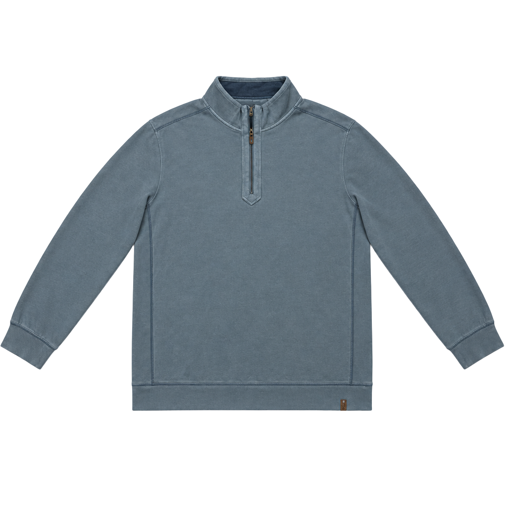 Tommy Bahama Ben And Terry Half Zip Size XL Norse Blue Pullover 1