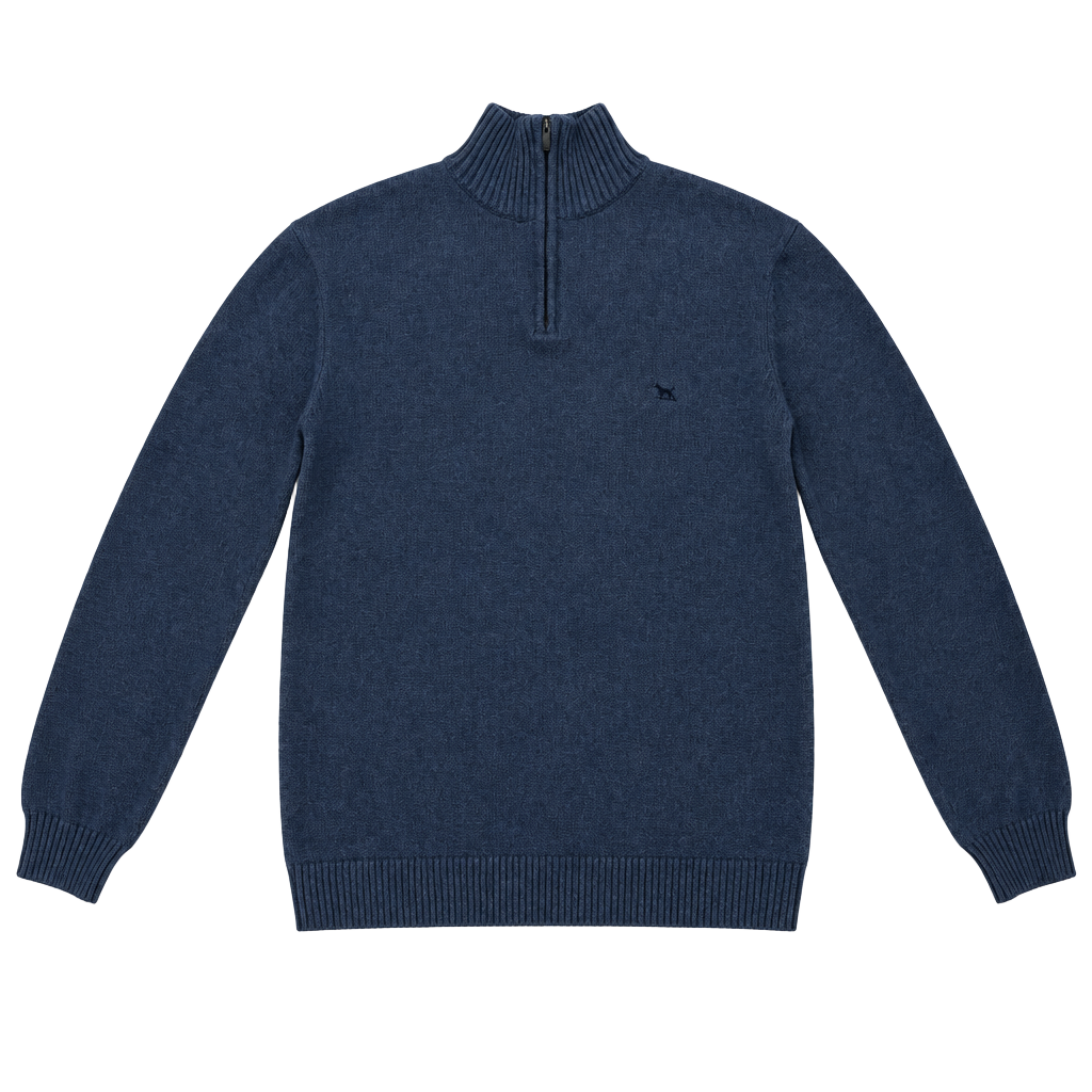 Rodd & Gunn 1/4 Zip Sweater Size XL Blue Knit Pullover Mock Neck 1