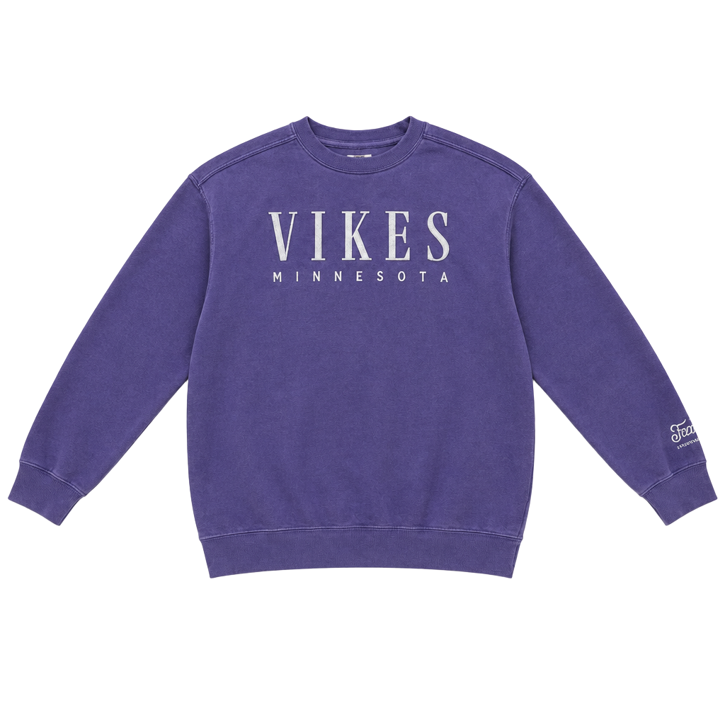 Comfort Colors Vikes Minnesota Sweatshirt Size L Purple Garment Dyed 1