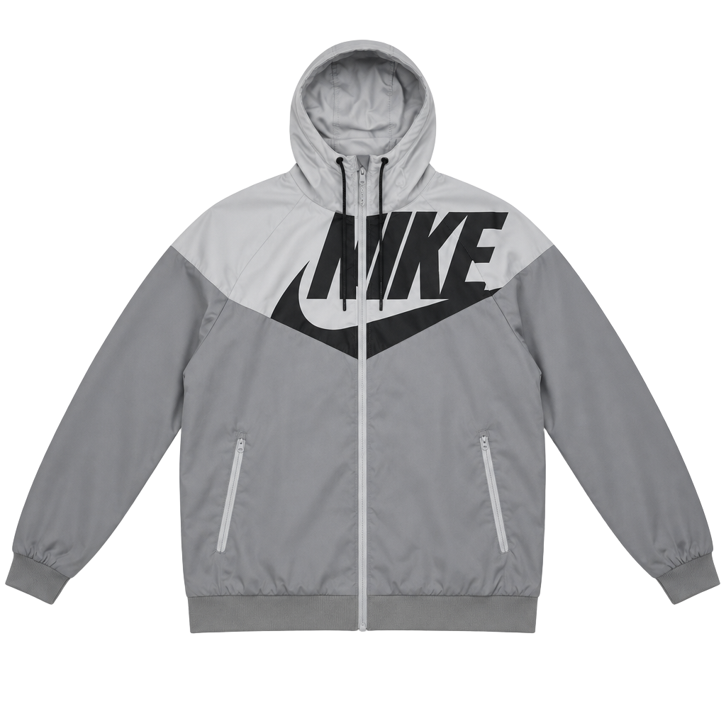 Nike Windrunner GX1 Windbreaker Size XXL Gray Full Zip Hooded Jacket 1