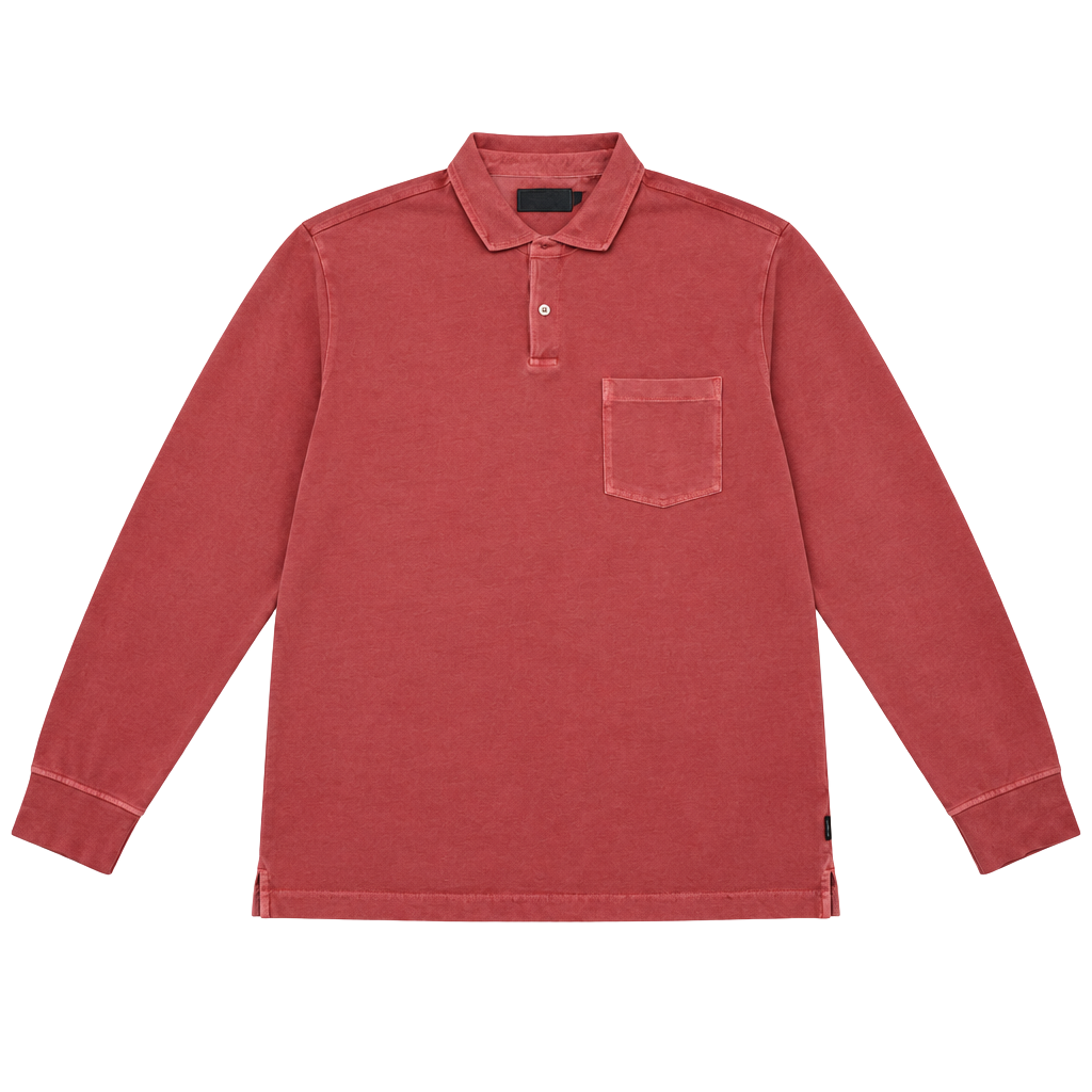 Vineyard Vines Long Sleeve Polo Size L Pink Pocket Cotton Shirt 1