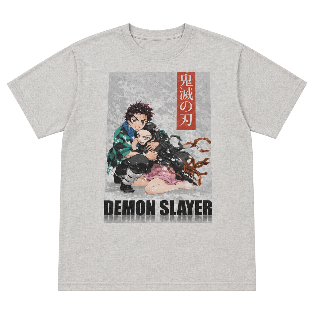 Demon Slayer Graphic T-Shirt Size XL White Anime Tanjiro Nezuko 1