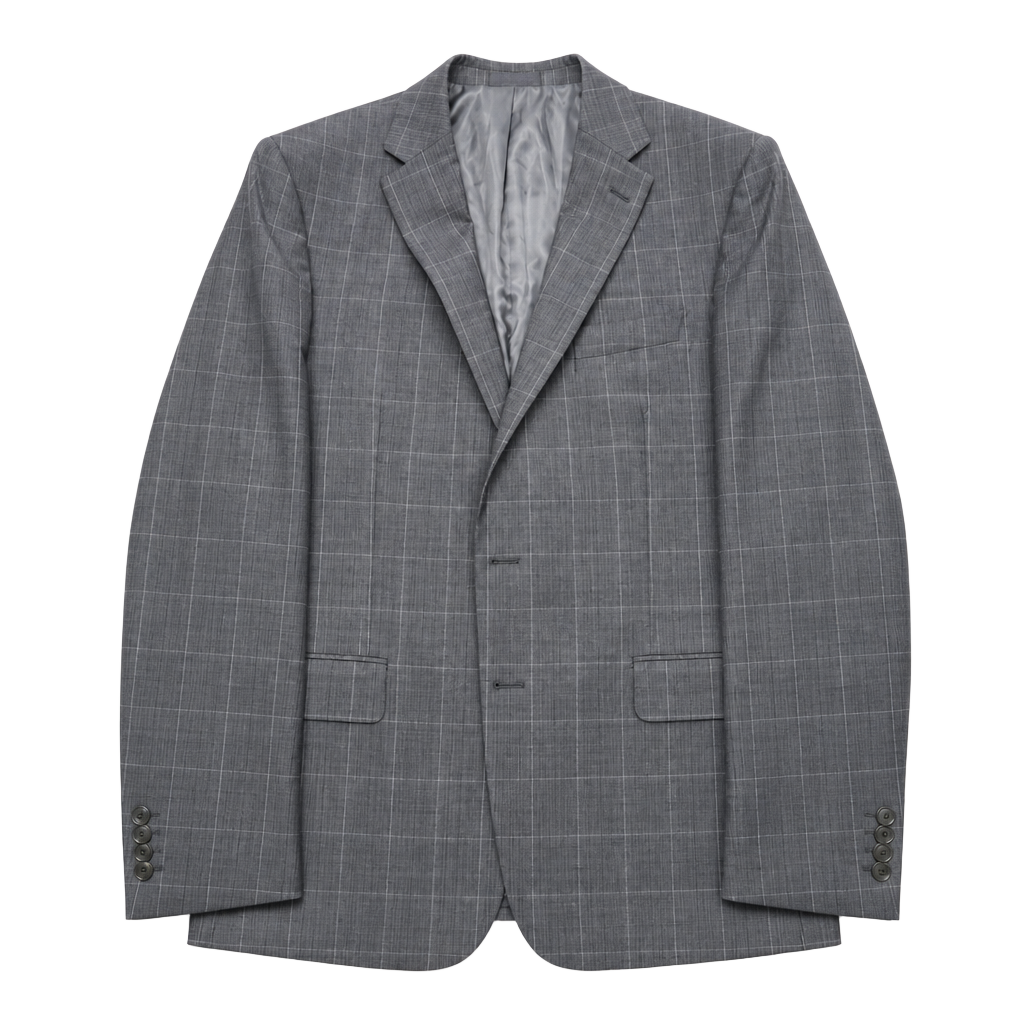 Calvin Klein Blue Windowpane Check Suit Jacket Sport Coat Blazer 1