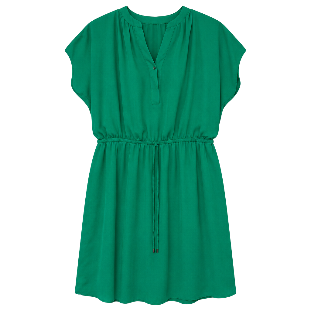 Apt. 9 Dress XL Green V-Neck Drawstring Waist 1