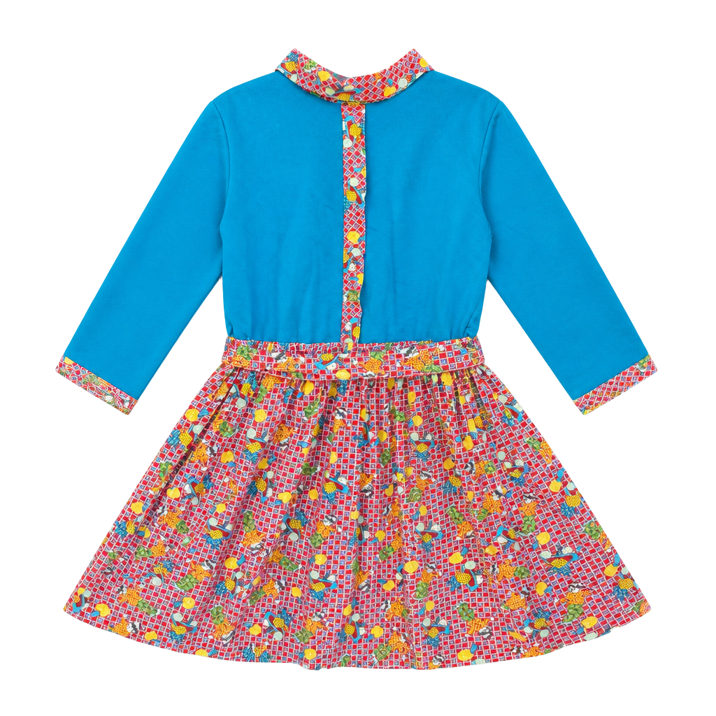 Vintage 70s Growing Girl Scarecrow Pumpkin Dress 1