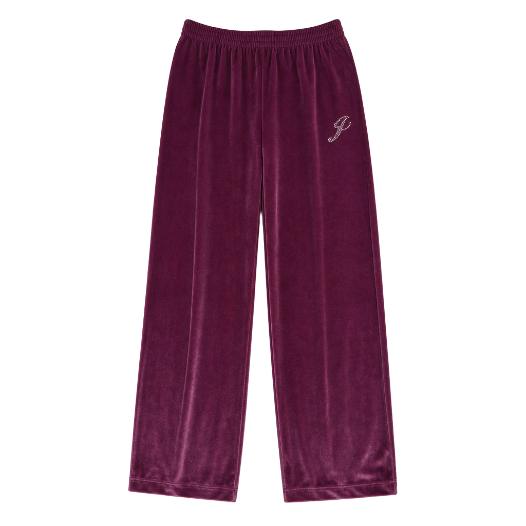 Victoria's Secret PINK Velour Rhinestone Logo Lounge Pants Size M 1